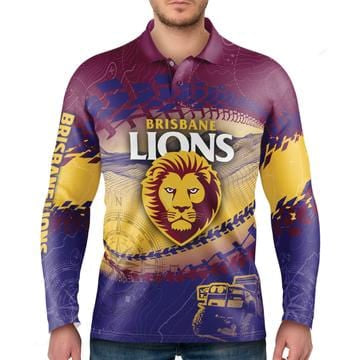 Brisbane Lions Mens Trax Outback Off-Road Fishing Camping Shirts