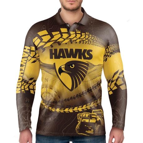 Hawthorn Hawks Mens Trax Outback Off-Road Fishing Camping Shirts