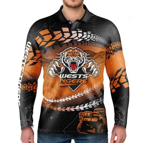 Wests Tigers Mens Trax Outback Off-Road Fishing Camping Shirts