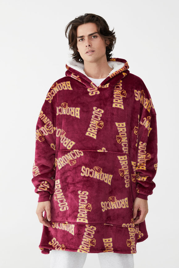 Unisex BRISBANE BRONCOS TRAINING HOODIE YOUTH, Maroon