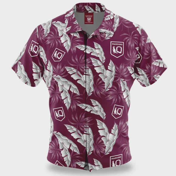 Queensland Maroons Mens Paradise Hawaiian Shirt