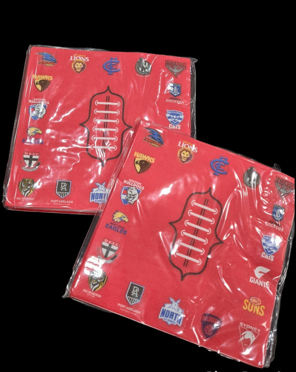 AFL All Team Party Napkin Pack 16