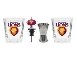 Brisbane Lions Set of Two Spirit Glass Jigger & Pourer