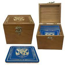 Canterbury Bulldogs Set of 4 Coasters in Wooden Box