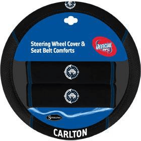 Carlton Blues Steering Wheel Cover and Seatbelt Comforts