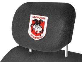 St George Dragons Car Headrest Covers Twin Pack