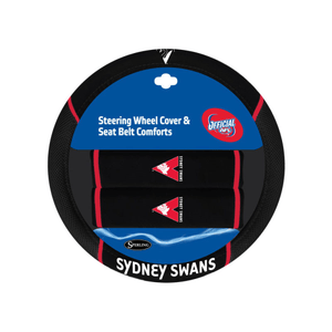 Sydney Swans Steering Wheel Cover and Seatbelt Comforts