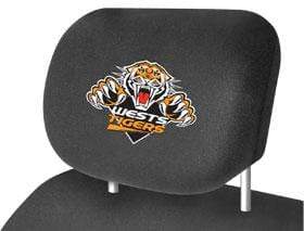 West Tigers Car Headrest Covers Twin Pack
