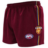 Brisbane Lions Mens Baggy Footy Shorts Featuring Team Logo
