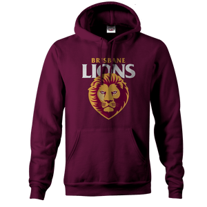 Brisbane Lions Mens Maroon Logo Hood