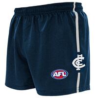 Carlton Blues Mens Baggy Footy Shorts Featuring Team Logo