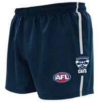 Geelong Cats Mens Baggy Footy Shorts Featuring Team Logo