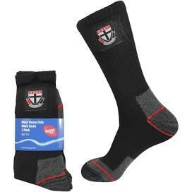 St Kilda Saints Mens Heavy Duty Work Socks 2 Pack