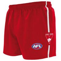 Sydney Swans Mens Baggy Footy Shorts Featuring Team Logo