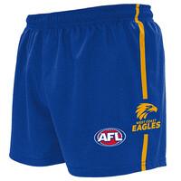 West Coast Eagles Mens Baggy Footy Shorts Featuring Team Logo