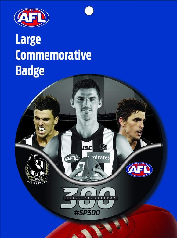 Collingwood Magpies Scott Pendlebury 300 Games Large Commemorative Badge