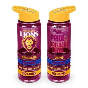 Brisbane Lions Tritan Drink Bottle with Wristbands