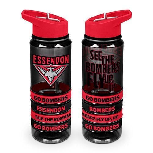 Essendon Bombers Tritan Drink Bottle with Wristbands