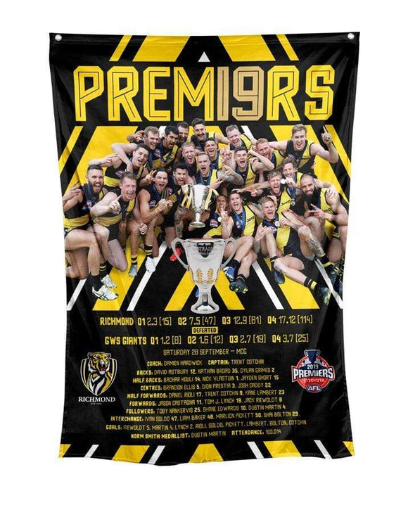 Richmond Tigers Premiers 2019 Wall Flag Team Image