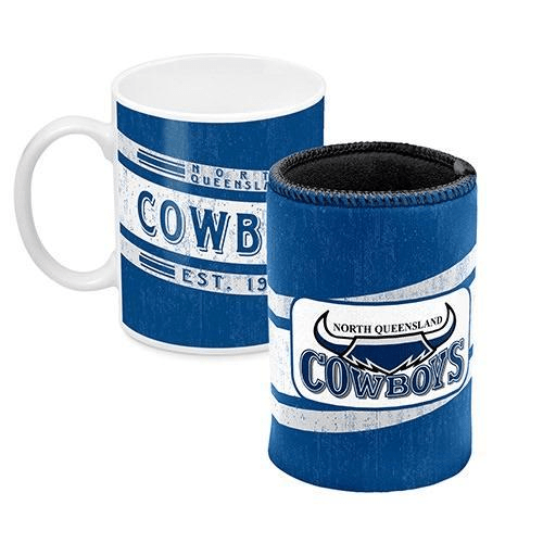 North Queensland Cowboys Mug And Can Cooler Retro Logo