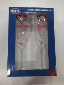 Essendon Bombers Set of 2 Champagne Glasses