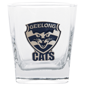 Geelong Cats Metal Badge Set Of 2 Spirit Glasses