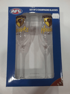 Hawthorn Hawks Set of 2 Champagne Glasses