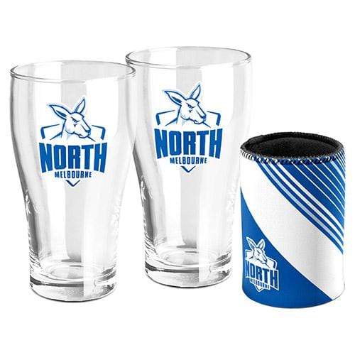 North Melbourne Set of 2 Pint Glasses and Can Cooler