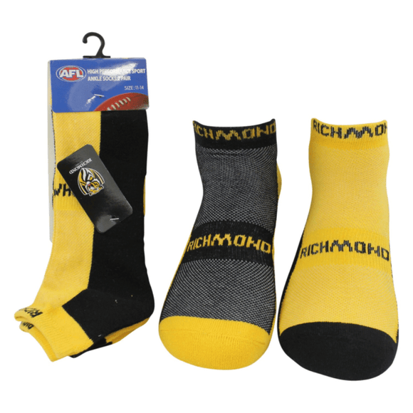 Richmond Tigers Sport Ankle Socks 2 Pack