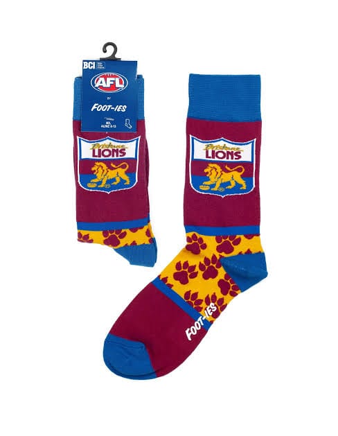 Brisbane Lions Footies Heritage Pattern Mens Socks