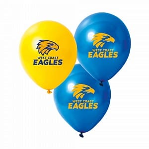 West Coast Eagles Balloons 25 pack