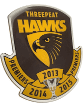 Hawthorn Hawks Premiers 3 peat Decal 2013 2014 2015
